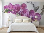 Op maat gemaakt fotobehang roze orchidee tak
